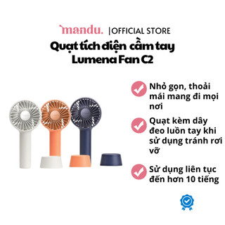 Quạt mini để bàn LUMENA FAN C2, quạt cầm tay mini sạc điện có dây đeo pin dung lượng lớn có chân để bàn