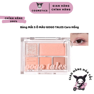  Bảng Mắt 5 Ô GOGO TALES Caro Hồng Pastel Nhũ lì KUROMI Soft Mist Color Eyeshadow Palette (GT630)