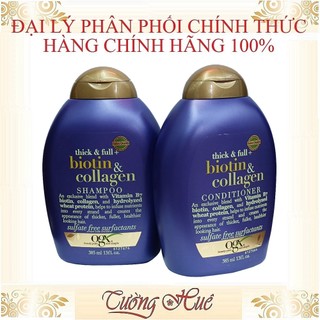 Gội xả ogx thick & full - biotin & collagen - 385mlx2