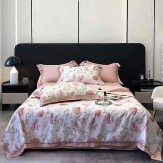 Bộ chăn ga lụa thái 5 món Nhi's House vải mềm mại, thoáng mát