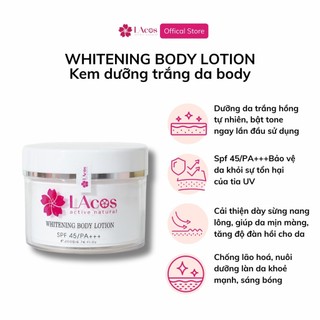 Sữa Dưỡng Thể, Sáng Da, Chống Nắng LAcos – Whitening Body Lotion SPF 45/PA+++ (200ml)