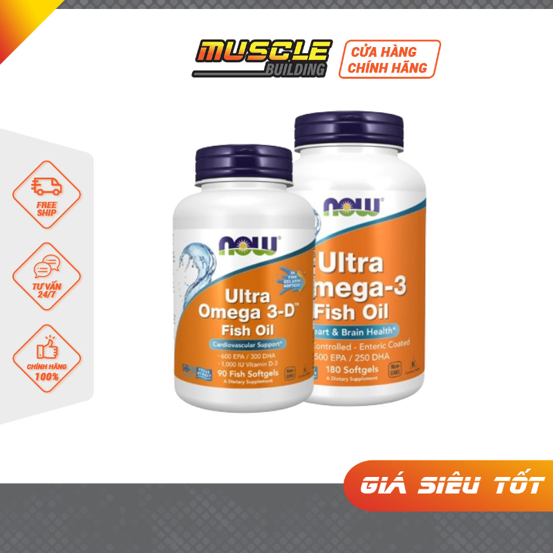 Now Ultra Omega 3 Viên Uống Bổ Não, Sáng Mắt, Khỏe Tim Now Ultra Omega3