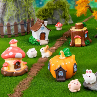 Tiểu Cảnh Hồ Cá Mini Nhiều Mẫu Nhà Nấm, Bí Ngô Lớn.Trang Trí ô tô, Sen Đá, Terrarium