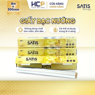Giấy bạc nướng SATIS 30cm x 5m/8m Dễ Bọc, Nướng, Chiên và Dễ Vệ Sinh An Toàn Cho Sức Khỏe