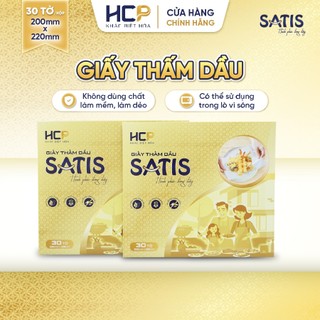 Giấy thấm dầu thực phẩm SATIS Thấm Hút Nhanh Không Tràn Dầu An Toàn Cho Sức Khỏe