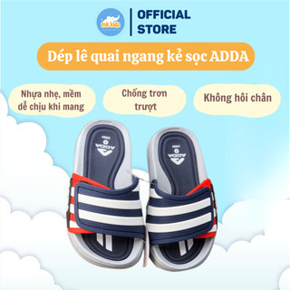 Dép lê quai ngang cho bé họa tiết kẻ sọc chính hãng ADDA chất liệu nhựa siêu bền, chống trơn trượt, không hôi chân