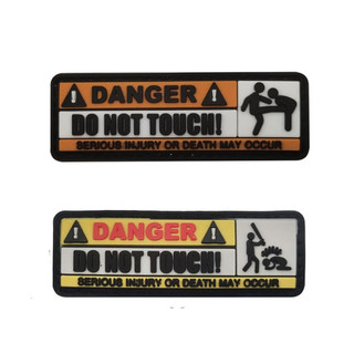 Patch_miếng dán velcro PVC cảnh báo_warning_chiến thuật