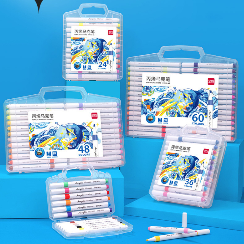 [the V] Viết lông acrylic/ Acrylic Marker Deli HM108/ C189 - 12/24/36/48/60 màu