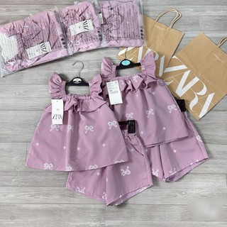 Bộ thô tím nơ cánh tiên be gái