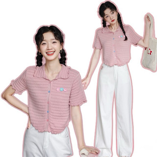 Áo xốp cổ bẻ đính hoa 669964