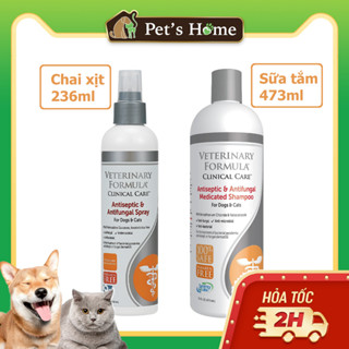 Xịt và sữa tắm kháng khuẩn, trị nấm cho chó mèo Synergy Labs Antiseptic & Antifungal