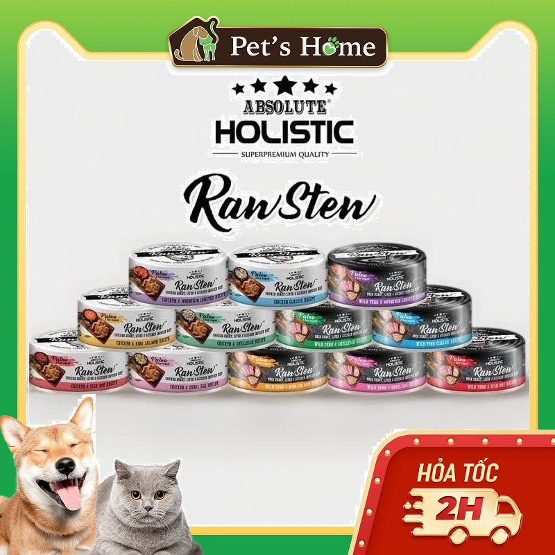 Pate Absolute Holistic Raw Stew cho chó mèo 80g