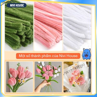 SET Kẽm nhung làm hoa / Kẽm loại 1, Tặng kèm 1 keo nến + 1 đèn led 1m - Nivihouse