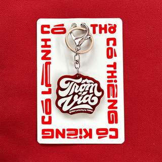 [TVHiep.Lettering] Móc khoá - Trộm Vía (xanh trắng/ đỏ trắng/ đỏ vàng)