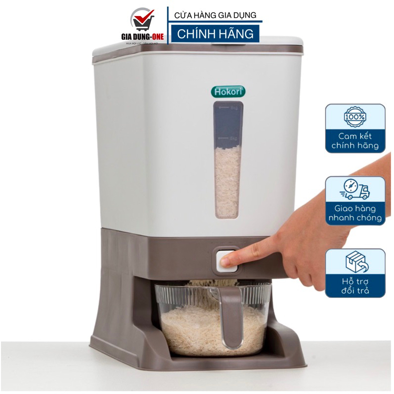 Thùng đựng gạo 10kg Hokori chính hãng 5338