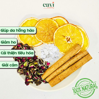 Trà giải cảm, giảm ho, cải thiện hệ tiêu hóa, trà thảo mộc cam, quế, hoa hồng