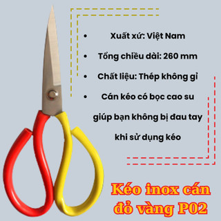 Kéo inox  cắt cành cán đỏ vàng (Vườn Sài Gòn - Vuon Sai Gon)