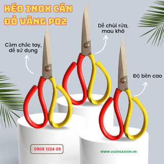 Kéo inox cắt cành cán đỏ vàng