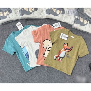 Set 4 áo phông khỉ cáo voi gấu cho bé