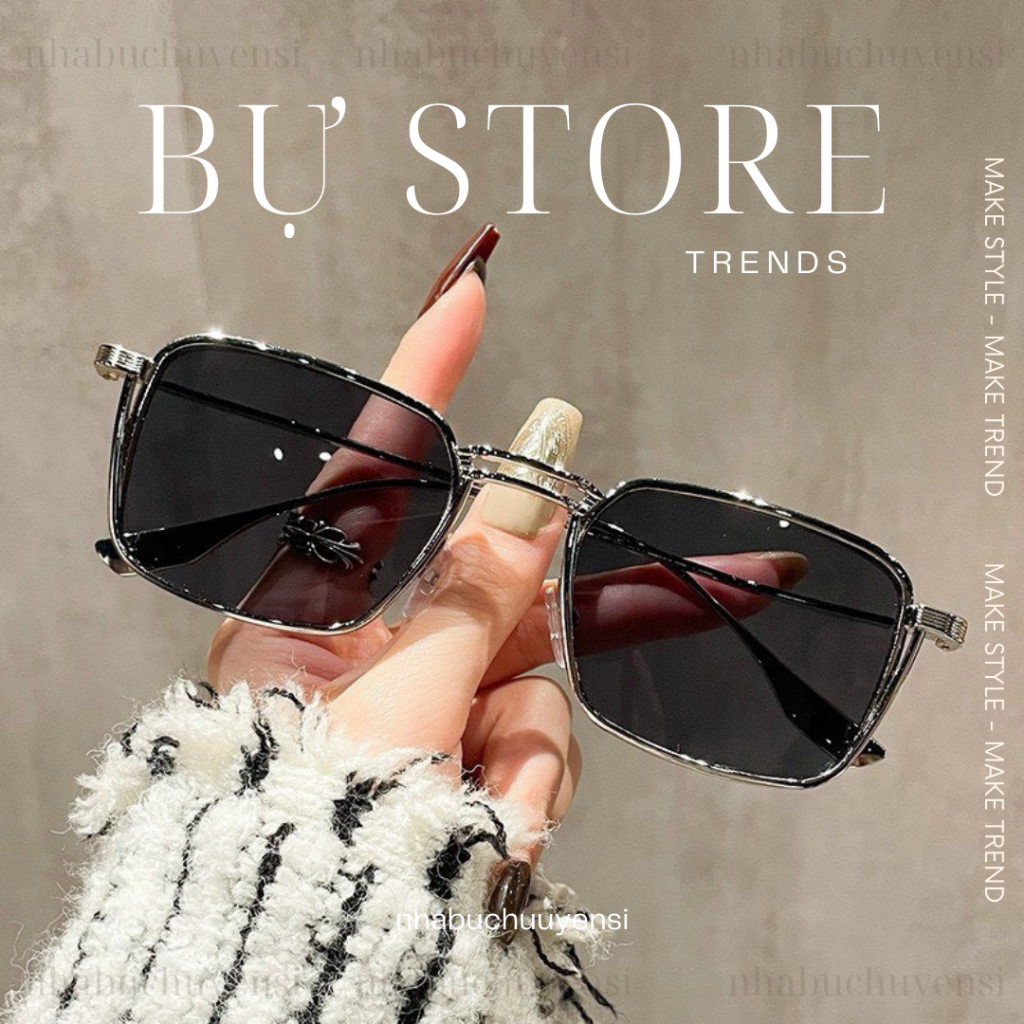 Mắt kính râm unisex nam nữ mắt nhỏ thời trang restock cổ điển - Bự Store - 2010