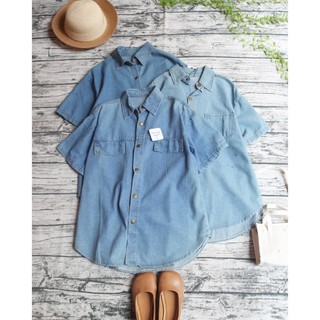 Áo sơ mi denim cộc