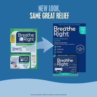 Miếng dán mũi Breathe Right Extra Strength, 72 miếng