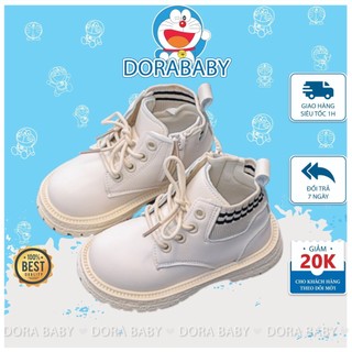 Giày Boot Bé Trai, Boot Bé Gái, Cá Tính Cực Ngầu, Da Cao Cấp Nhẹ Êm Chân Bé 1–6 Tuổi G075 - DoraBaby