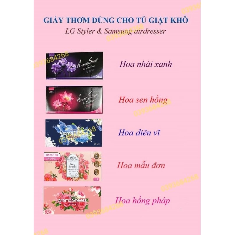 [Chính hãng] GIẤY THƠM LG - AROMA SHEET DÙNG CHO MÁY GIẶT KHÔ- HẤP - SẤY LG Styler