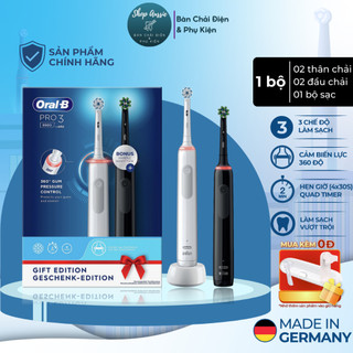 Bàn chải điện oral-b pro series 3 3900 - cảm biến lực 360°, 3 chế độ, pin li-ion, made in germany