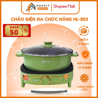 Chảo điện đa chức năng Homely HL-853 hiệu suất 1500W, nấu lẩu, chiên, xào nấu hấp size rộng giành cho nhân tình hàng Tha