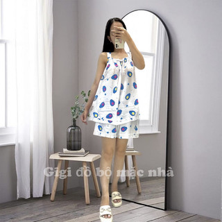 Bộ quần Đùi Áo Dây To Bảng Tole Lanh 2da loại 1, Đồ bộ nữ mặc nhà GIGISHOP