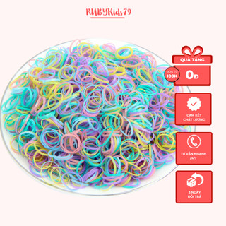 Dây thun cột tóc cho bé set 4000 sợi nhiều màu sắc- rubykids79