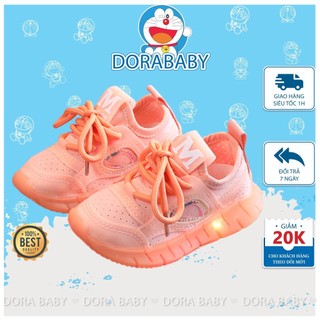 Giày thể thao bé gái, giày sneaker bé có đèn led, siêu nhẹ êm chân, giày thể thao bé trai 1–3 tuổi g027 - dorababy