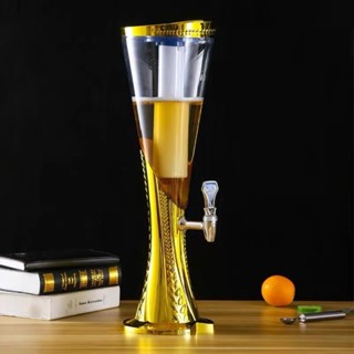 Tháp bia 3 lít HC Có đèn led Lõi đá giữ lạnh Vòi rót Bình đựng bia tươi cho quán nhậu