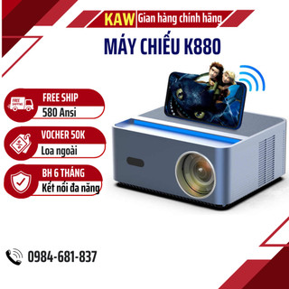 Máy Chiếu Mini 4K K880, Chính Hãng KAW, Độ Sáng Cao, Xem Phim, Giải Trí - Bảo hành chính hãng