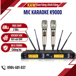 Bộ Micro Không Dây Kèm Đầu Thu KAW K9000, Lọc Âm Tốt, Thiết Kế Nhỏ Gọn - BẢO HÀNH CHÍNH HÃNG
