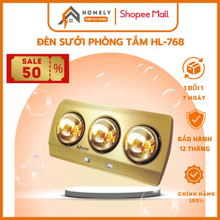 Đèn Sưởi Phòng Tắm 2 Bóng, 3 Bóng Homely HL-768, Tỏa Nhiệt Đều, Năng Suất 825W