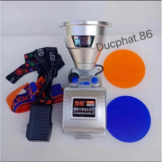 Đèn đội đầu xj 9158 ánh gom chiếu xa 500-1000m kèm 2 choá đổi màu