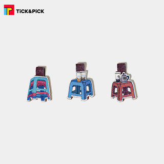 Bookmark gỗ, nam châm, kẹp sách - Ghế cóc