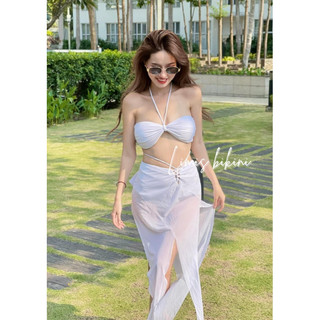 Bikini 2 mảnh áo quây chân váy xẻ QC cao cấp - Limisbikini