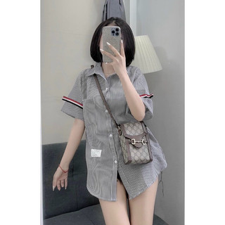 [ Rẻ vô địch ] Áo sơ mi tay lỡ kẻ Thom