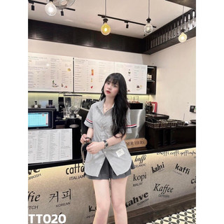 [ Rẻ vô địch ] Áo sơ mi tay lỡ kẻ Thom