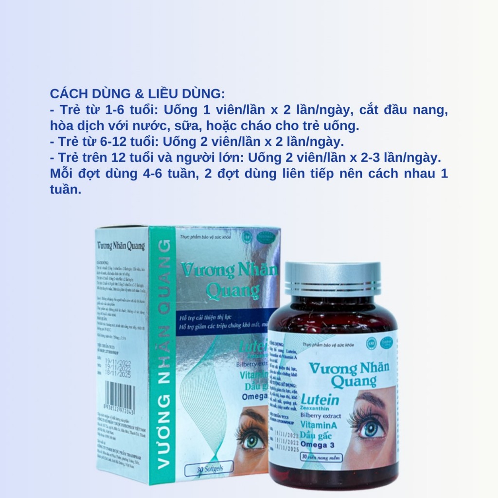 Viên Uống Bổ Mắt Tăng Cường Thị Lực Vương Nhãn Quang Chăm Sóc Mắt Hỗ Trợ Cải Thiện Thị Lực Japa Kids