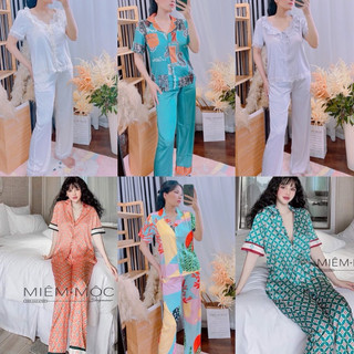 Đồ bộ mặc nhà quần dài áo cộc 🌺 pijama lụa cao cấp hàng Quảng Châu