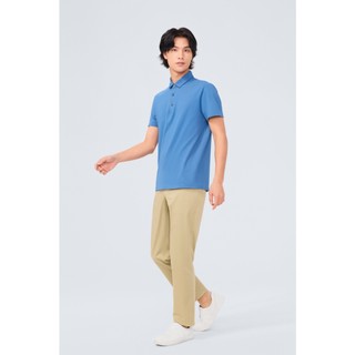 Áo thun nam Polo Cotton kháng khuẩn bền màu thương hiệu Determinant - màu xanh WATER BLUE 