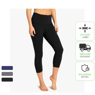Quần Legging Lửng Tập Gym Yoga Nữ Trơn Icado QL1, Quần Thể Thao Co Giãn 4 Chiều, Mềm Mại