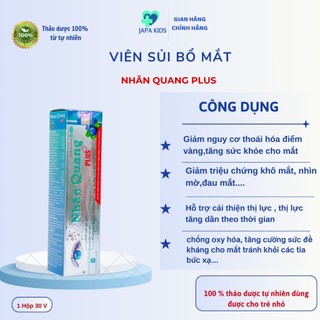 Viên sủi bổ mắt nhãn quang plus giúp tăng cường thị lực giảm mờ mắt mỏi mắt chăm sóc sức khoẻ cho mắt japa kids