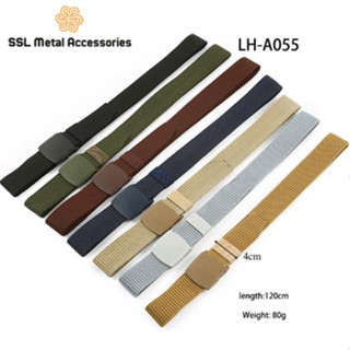 Thắt lưng nam vải quân đội canvas, nắp nhựa gập thời trang, dây nịt nam vải dù thời trang LH-A055 120cm