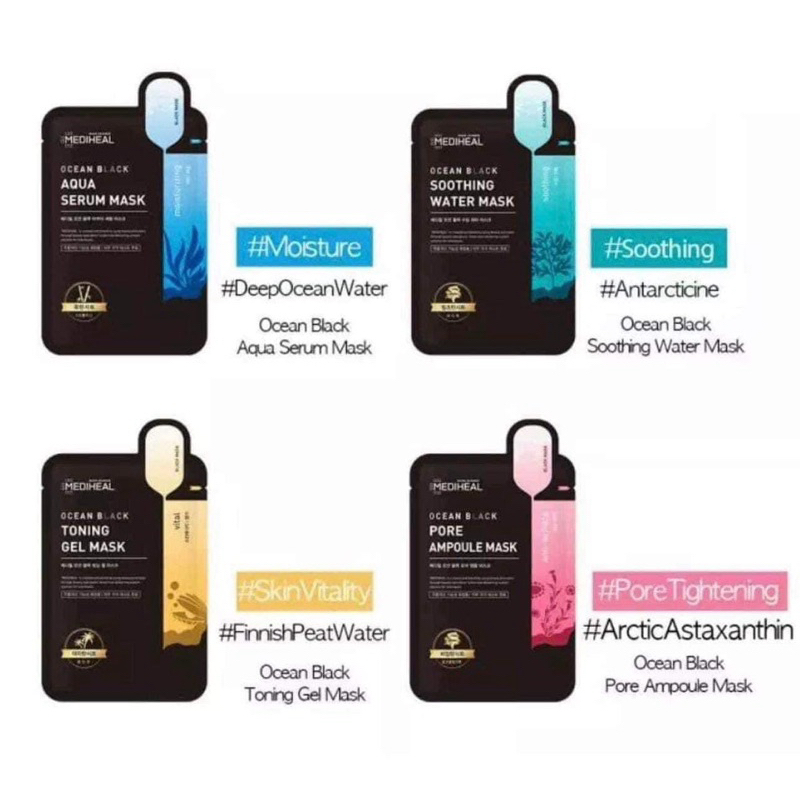 [combo 5 miếng] mặt nạ than Mediheal Ocean Black