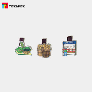 Bookmark gỗ, nam châm, kẹp sách - Sạp gạo, Rổ rau, Bánh Mì